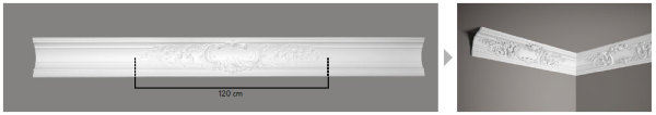 Decke 128 PU  17,2x17,4cm  feste Stuckleiste für Raumgestaltung